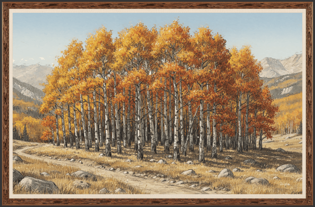 Autumn aspen trees