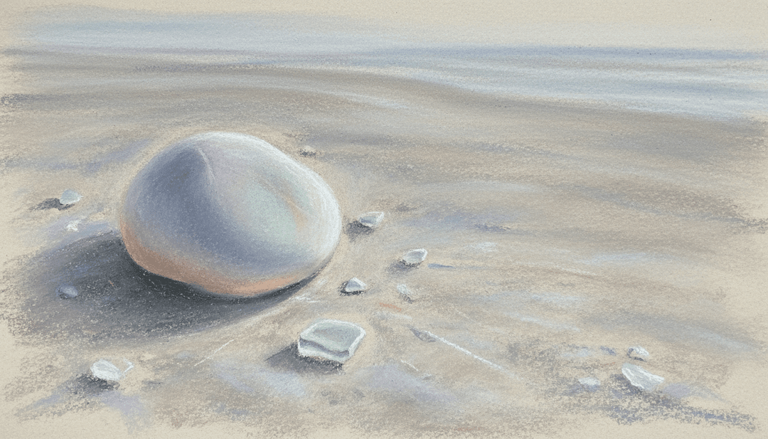 sea glass on a grey beach