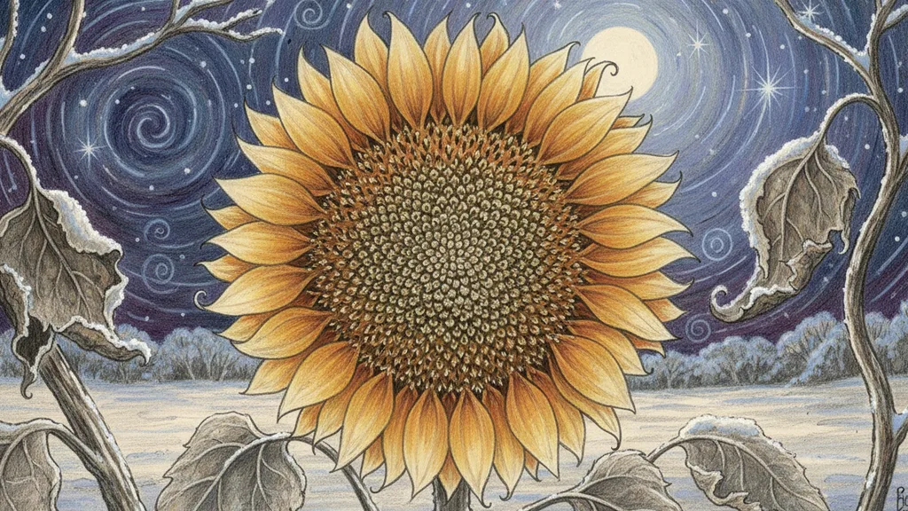 a bee's-eye view of a sunflower center